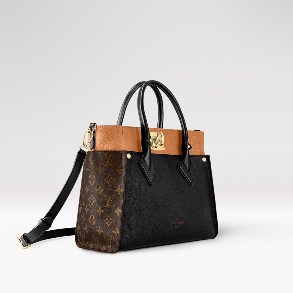 Louis Vuitton Black and Tan Leather Top-Handle Bag - Picture 2 of 11